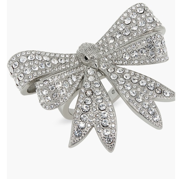 Kurt Geiger Crystal Eagle's Head Bow Statement Cocktail Ring - NW)T - Picture 2 of 3